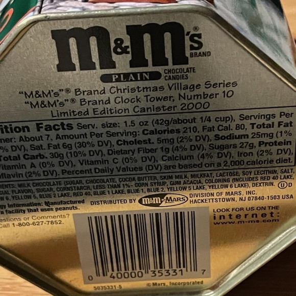 Vintage M&Ms Tin Christmas Village Clock Tower 2000 - Picture 2 of 10